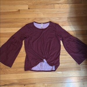 Women's Burgundy Polka Dot Top